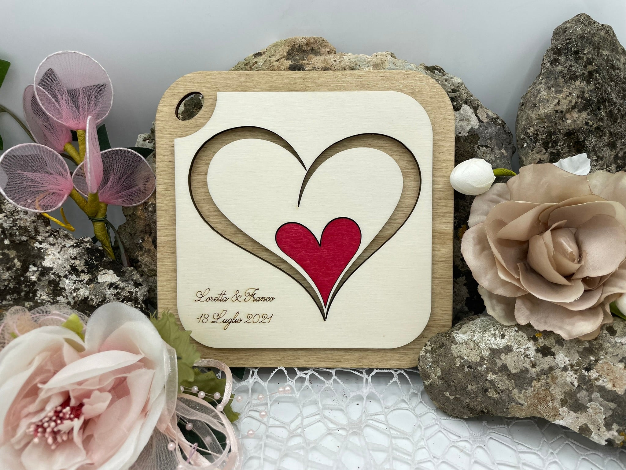 Tag bomboniere personalizzate cuore – Idea's Cottage